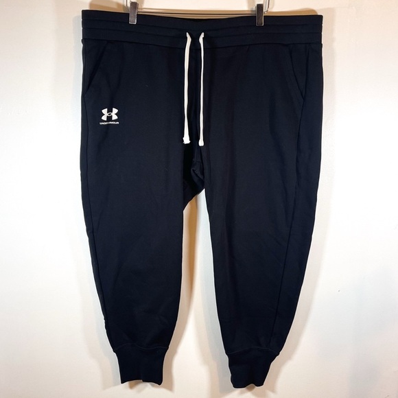 NWT Under Armour Women's UA Rival Fleece Joggers Black size 2X - Picture 3 of 9